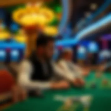Player engaged in strategic betting at casino