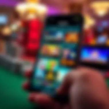Mobile gambling app interface showcasing various games