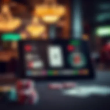 A tablet illustrating various online poker platforms