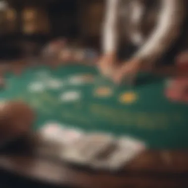 Strategic gameplay of blackjack with cards displayed