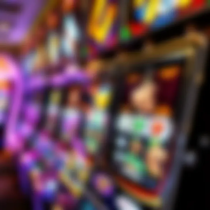 Close-up of a themed slot machine with unique features