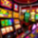 Vibrant slot machine display at Biloxi casino