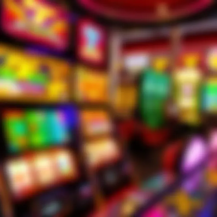 Vibrant slot machine display at Biloxi casino