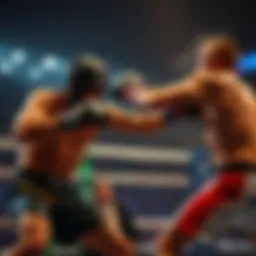 Dynamic MMA fight scene illustrating intensity