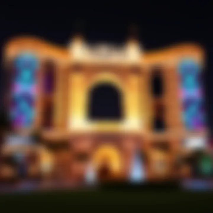 Stunning Night View of Caesars Dubai Casino Brightly lit exterior of Caesars Dubai Casino at night