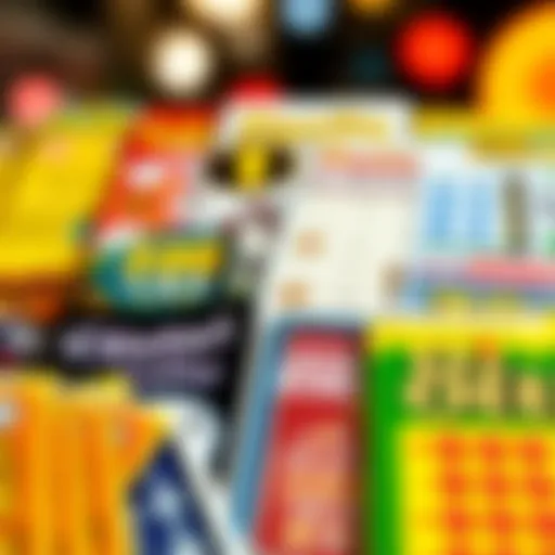 Colorful array of California lottery scratchers