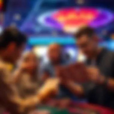 Engaged Players Checking Their Lottery Scratchers Enthusiastic players examining their lottery tickets