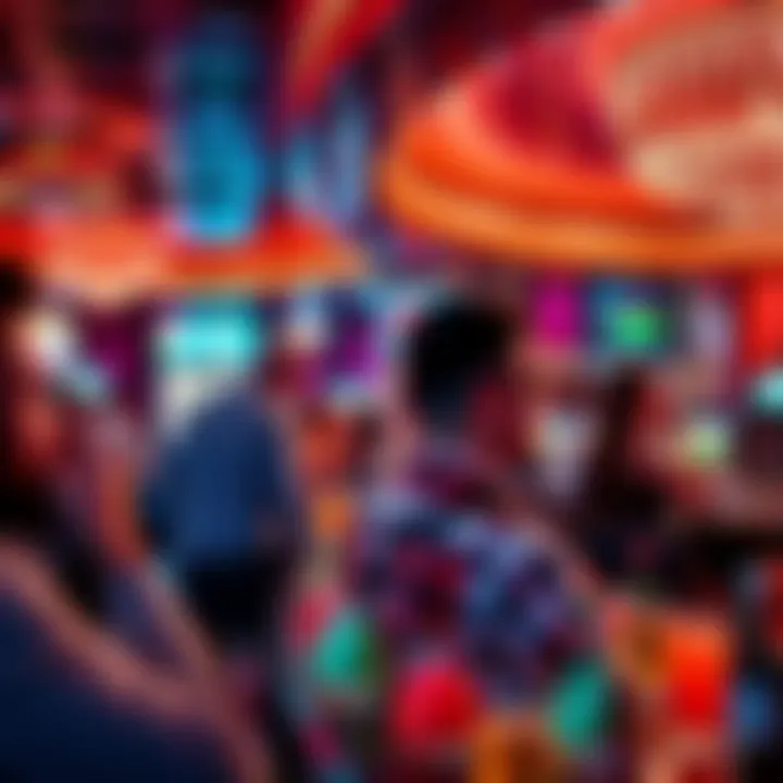 A bustling bar area filled with patrons enjoying drinks