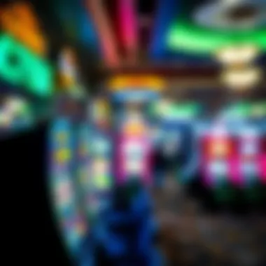 Interior gaming floor with vibrant slot machines and table games