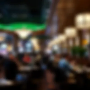 Stylish dining area with patrons enjoying their meals