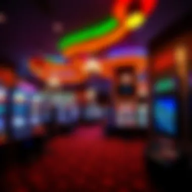 Vibrant gaming area showcasing slot machines and table games