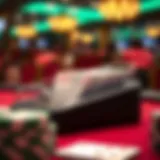 A close-up view of an automatic card shuffler showcasing its sleek design and functionality.