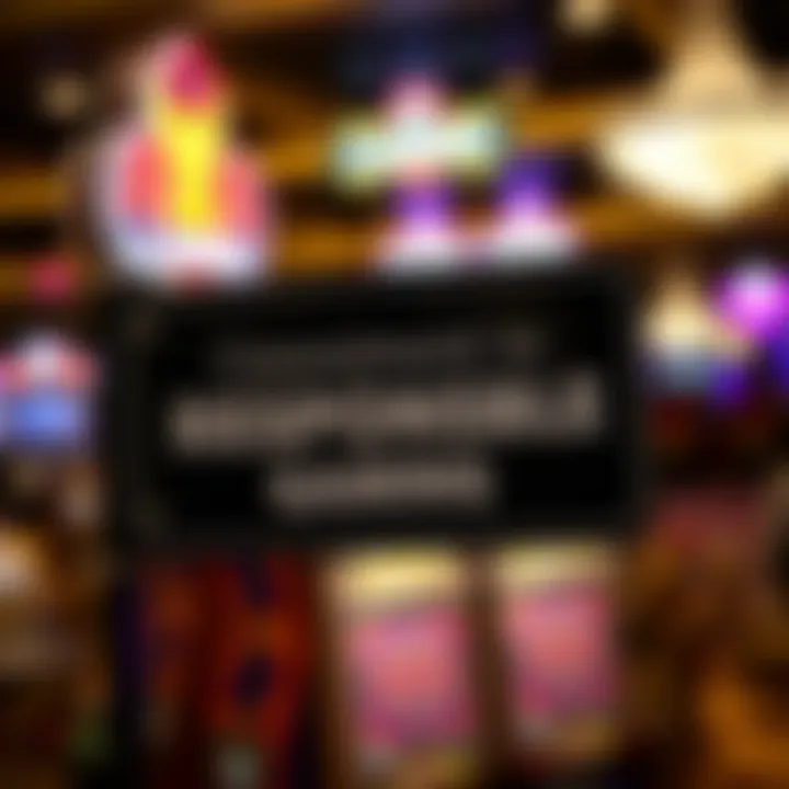 A responsible gaming sign displayed at Crazy Moose Casino