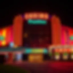 Exterior view of a prominent Tunica casino showcasing its vibrant architecture and signage