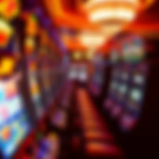 Vibrant slot machines lined up at Bicycle Casino