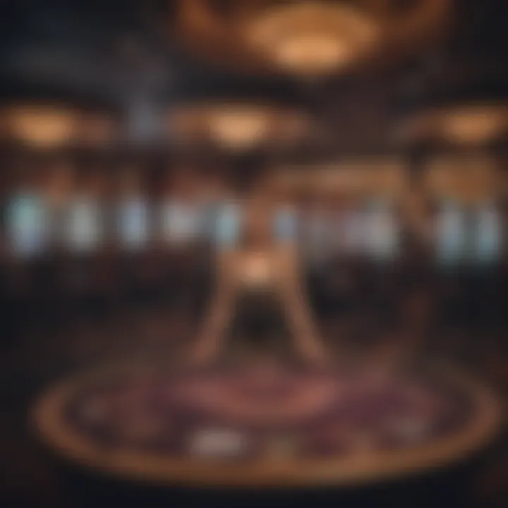 A vibrant gaming floor within a black casino, filled with unique gaming experiences.