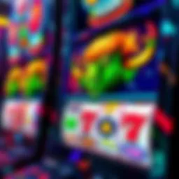 A close-up view of a buffalo slot machine with vibrant graphics and symbols