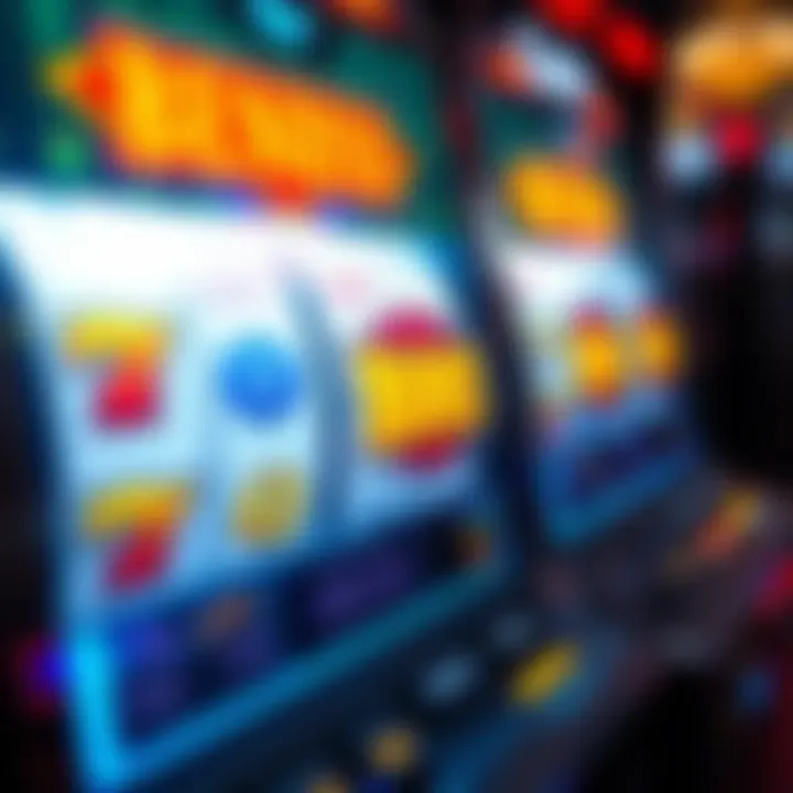 Slot Machine with Bonus Opportunities Close-up of casino slot machine showcasing bonus rewards