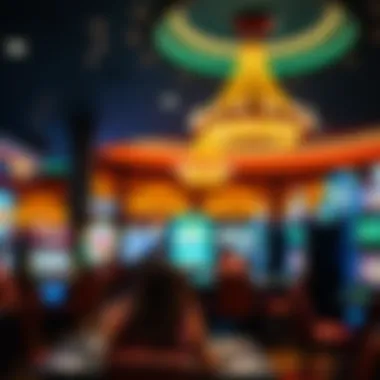 Vibrant gambling area within Winstar Casino