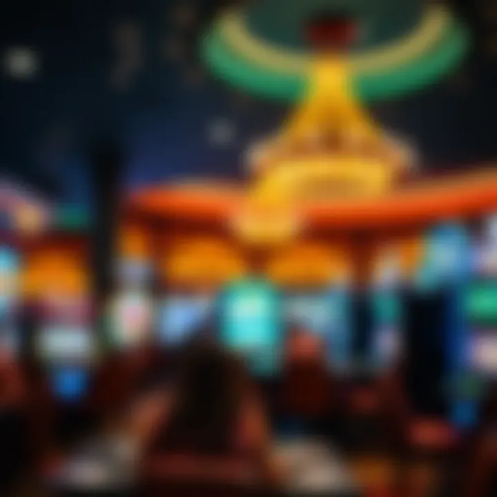 Vibrant gambling area within Winstar Casino