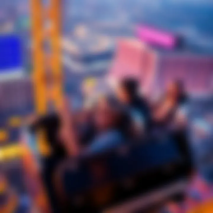 Adventurers enjoying a free fall ride