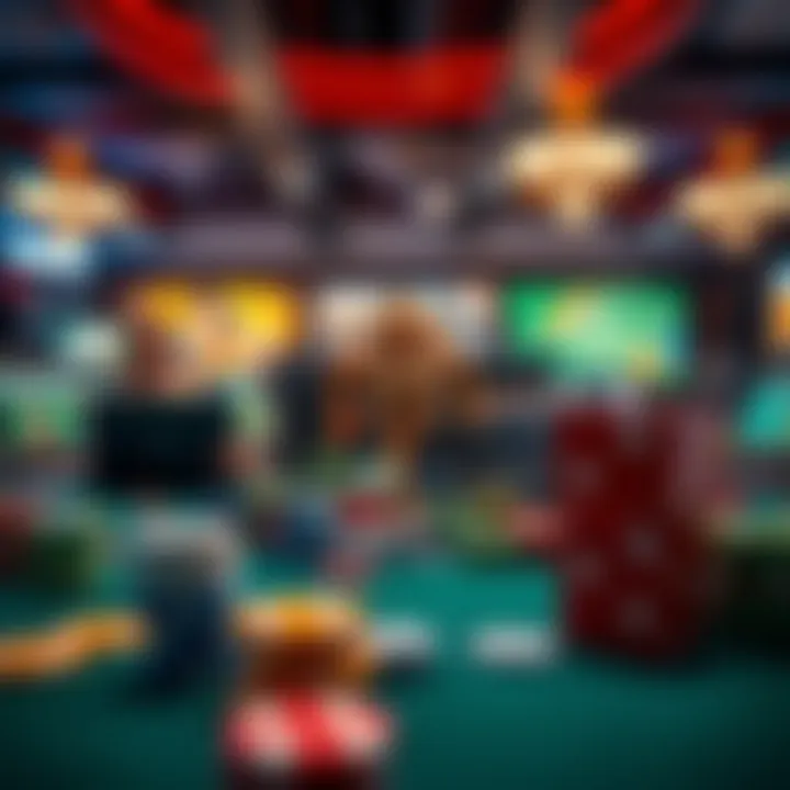 An illustration depicting various genres of online games such as puzzle, strategy, and action.