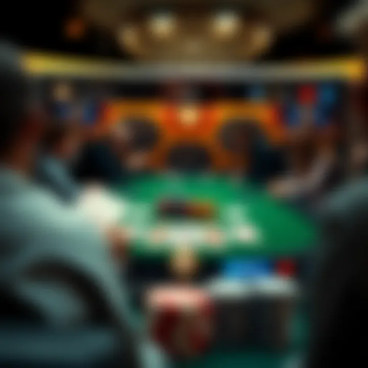 Dynamic interface of a Texas Hold'em game app showcasing player interactions.