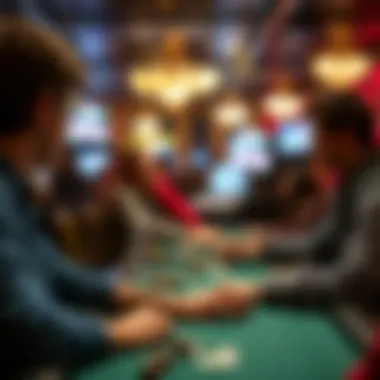 Players engaged in a competitive skill game