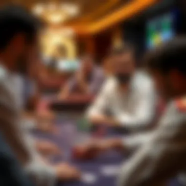 Strategic Gameplay in Action A strategic gameplay moment in a live casino tournament with focused participants.