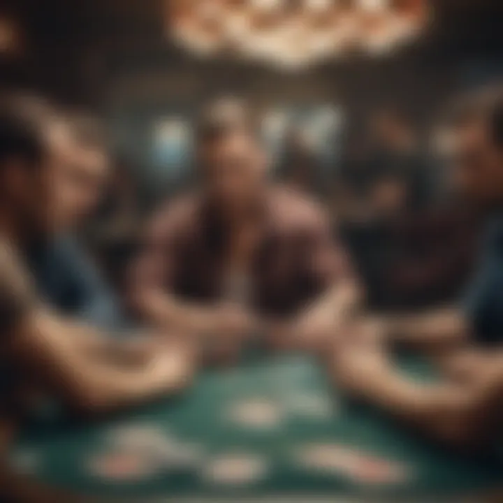 A group of players engaged in an intense poker game