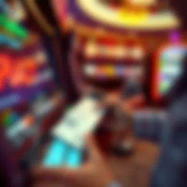 Close-up of a lottery ticket being scanned at a kiosk