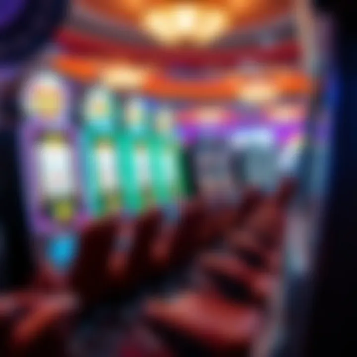 Vibrant slot machines in a casino setting