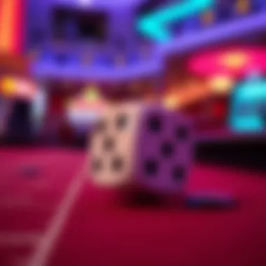 Close-up view of the virtual dice roll in an online craps game