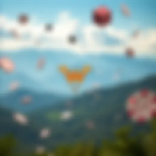 A scenic view of West Virginia's hills with a digital overlay of gambling icons