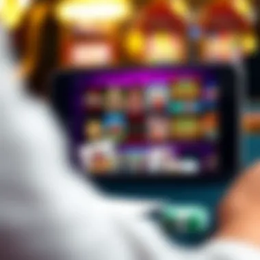 A smartphone displaying a variety of casino games