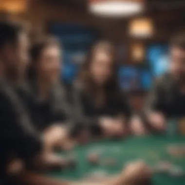 Friends Enjoying a Poker Gathering A group of friends enjoying a poker night