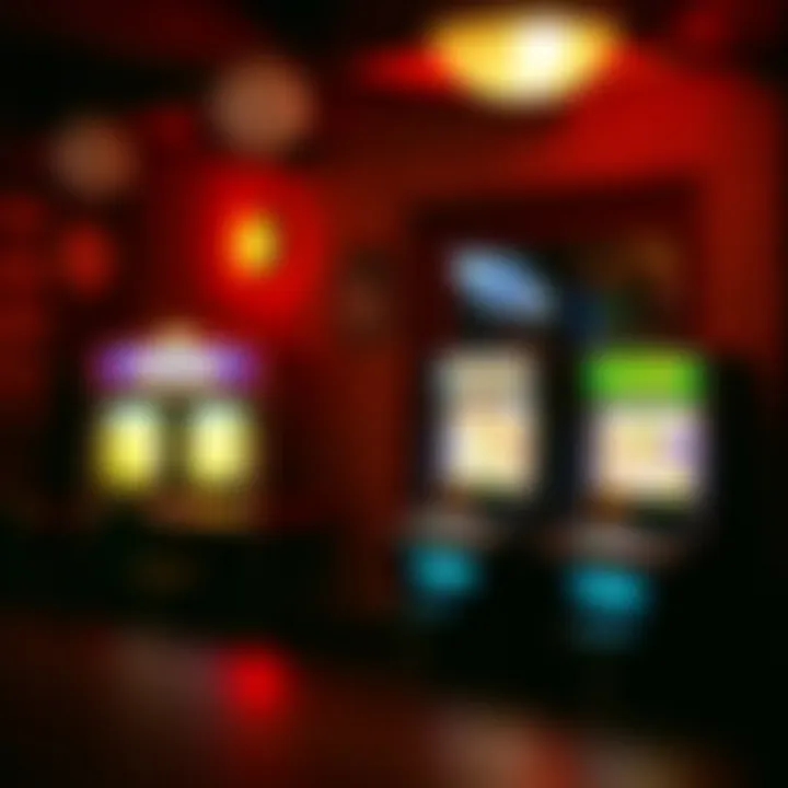 Cozy Gaming Environment A cozy gaming area featuring several penny slot machines.