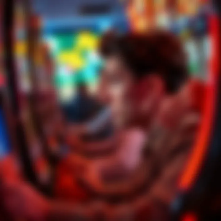 Captivated Player Experience A close-up of a player eagerly watching the reels on a penny slot.