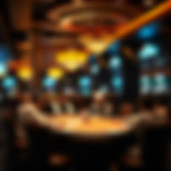 Interior view of a bustling poker room showcasing players engaged in games
