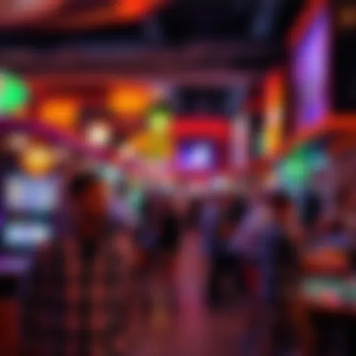 A vibrant scene showcasing Riverwalk bustling with sports enthusiasts