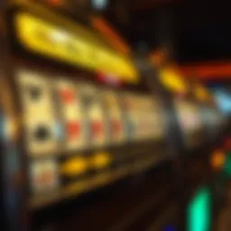 A close-up view of a vintage slot machine with intricate designs