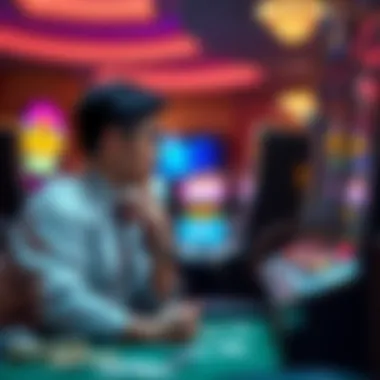 An illustration of a player contemplating their bankroll management strategy.