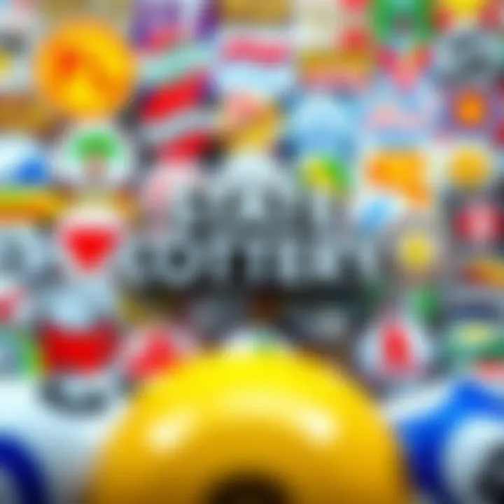 State Lottery Logos Collage A vibrant collage showcasing various state lottery logos