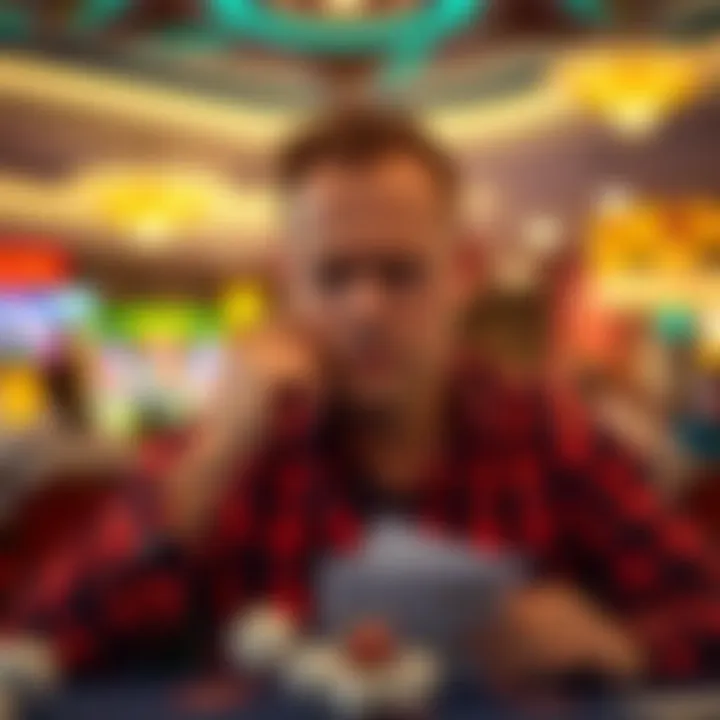 Thoughtful Lottery Player A person contemplating over lottery options with a thoughtful expression