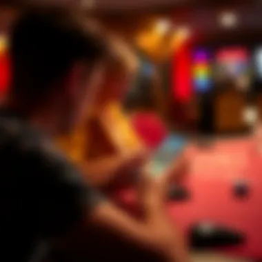 A player enjoying a game on their iPhone in a relaxed setting