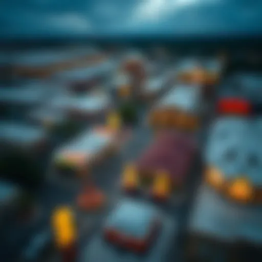 Aerial Perspective of Danville's Casino Scene Aerial view of Danville, Virginia showcasing the casino area