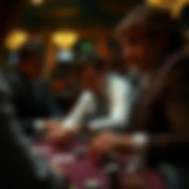 Intense Player Focus in Multiplayer Blackjack An intense moment showcasing players' focus during gameplay