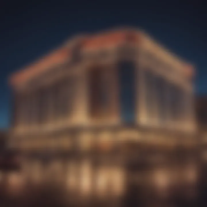 Exterior view of Hard Rock Casino under bright lights