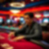 A person engaging in free play at a casino table