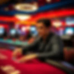 A person engaging in free play at a casino table